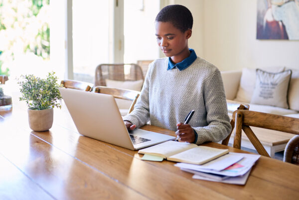 Person on a laptop working from home