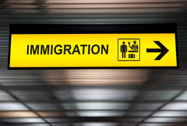 Immigration airport sign