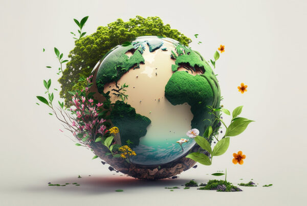 Earth day graphic with flowers