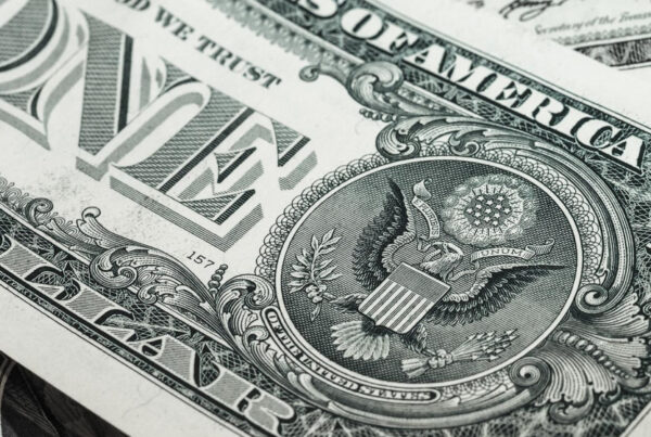 one dollar bill close up