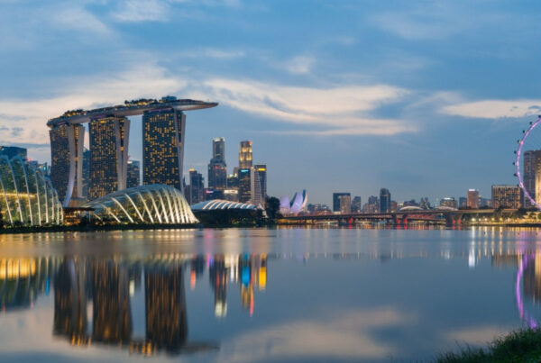 Singapore skyline at night